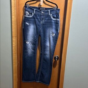 Maurices Premium Indigo Straight Leg Ripped Jeans